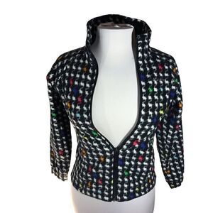 Columbia Zip up Fleece, Fits a Small woman, but Youth 10/12 dopamine houndstooth
